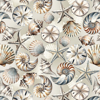 Coastal Escape 15020-70 Neutral by Nicole DeCamp for Benartex, Image