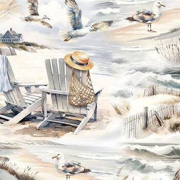 Coastal Escape 15029-70 Neutral by Nicole DeCamp for Benartex, Image