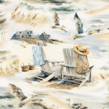 Coastal Escape 15029-70 Neutral by Nicole DeCamp for Benartex, Image