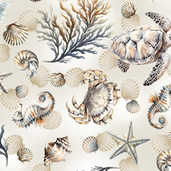 Coastal Escape 15021-70 Neutral by Nicole DeCamp for Benartex, Image