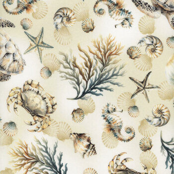 Coastal Escape 15021-70 Neutral by Nicole DeCamp for Benartex, Image