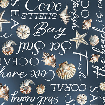 Coastal Escape 15022-57 Dark Blue by Nicole DeCamp for Benartex, Image