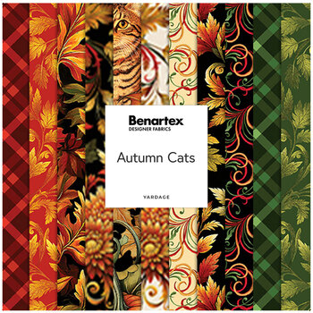 Autumn Cats  Yardage by Peggy Collins for Benartex, Image
