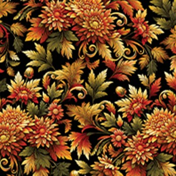 Autumn Cats 16766-87 Black by Peggy Collins for Benartex, Image