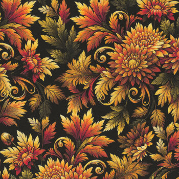 Autumn Cats 16766-87 Black by Peggy Collins for Benartex, Image