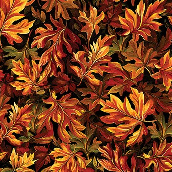 Autumn Cats 16768-87 Black by Peggy Collins for Benartex, Image