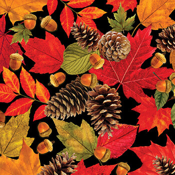Harvest Beauty 15275-12 Black by Kanvas Studio for Benartex, Image