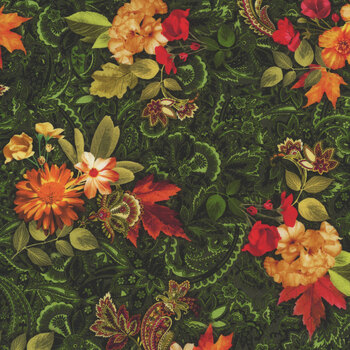 Harvest Beauty 15273-44 Green by Kanvas Studio for Benartex