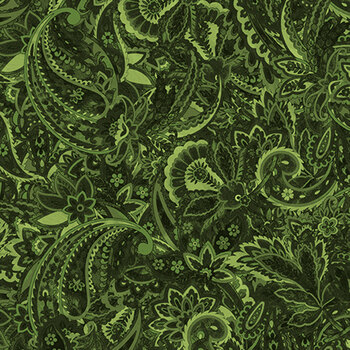 Harvest Beauty 15274-44 Dark Green by Kanvas Studio for Benartex, Image