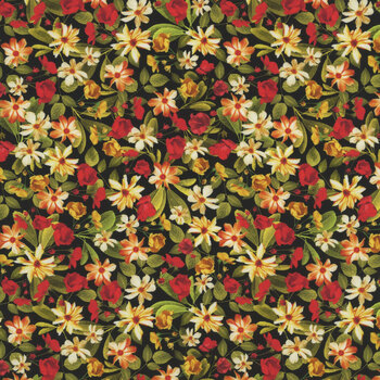 Harvest Beauty 15272-12 Black by Kanvas Studio for Benartex