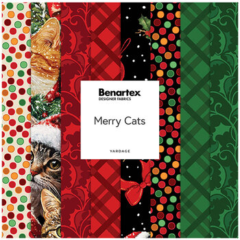 Merry Cats  Yardage by Peggy Collins for Benartex, Image