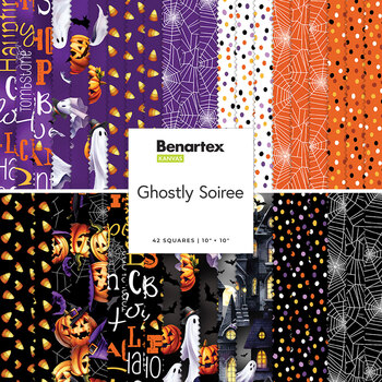 Ghostly Soiree  10x10 Squares by Nicole DeCamp for Benartex, Image