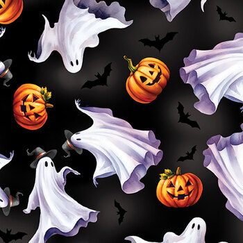 Ghostly Soiree 15102-12 Black by Nicole DeCamp for Benartex, Image