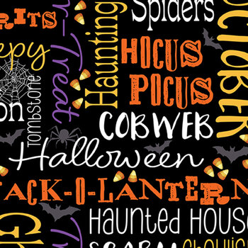 Ghostly Soiree 15099-12 Black by Nicole DeCamp for Benartex, Image
