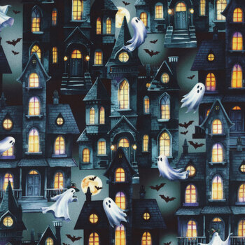 Ghostly Soiree 15098-08 Gray by Nicole DeCamp for Benartex, Image