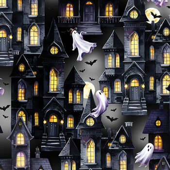 Ghostly Soiree 15098-08 Gray by Nicole DeCamp for Benartex, Image