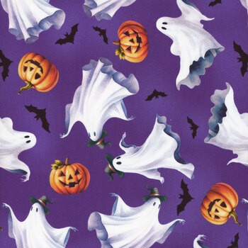 Ghostly Soiree 15102-66 Purple by Nicole DeCamp for Benartex, Image