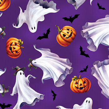 Ghostly Soiree 15102-66 Purple by Nicole DeCamp for Benartex, Image