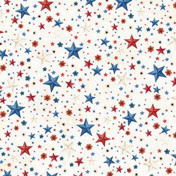 Red Truck Road Trip X5762-22 Ivory by Hoffman Fabrics, Image