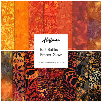 Bali Batiks - Ember Glow  15 FQ Set by Hoffman Fabrics, Image