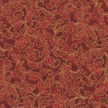 Christmas Wish Y7823-78G Scarlet Gold by Hoffman Fabrics
