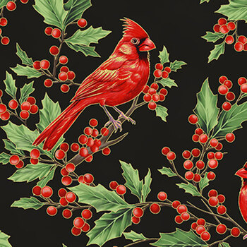 Christmas Wish Y7819-4G Black Gold by Hoffman Fabrics, Image