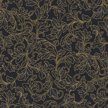Christmas Wish Y7823-4G Black Gold by Hoffman Fabrics