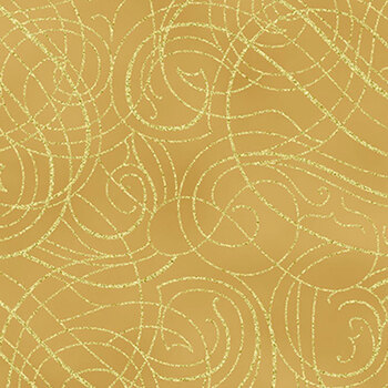 Christmas Wish Y7824-47G Gold Gold by Hoffman Fabrics, Image