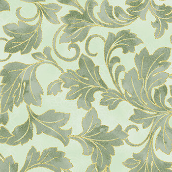 Christmas Wish Y7823-98G Moss Gold by Hoffman Fabrics, Image