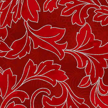 Christmas Wish Y7823-10S Crimson Silver by Hoffman Fabrics, Image