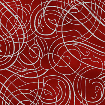 Christmas Wish Y7824-10S Crimson Silver by Hoffman Fabrics, Image