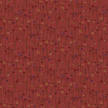 Bountiful Blessings 3635-89 Dark Red by Janet Rae Nesbitt for Henry Glass Fabrics, Image