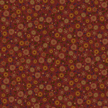 Bountiful Blessings 3636-88 Red by Janet Rae Nesbitt for Henry Glass Fabrics, Image