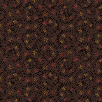 Bountiful Blessings 3638-38 Dark Brown by Janet Rae Nesbitt for Henry Glass Fabrics, Image