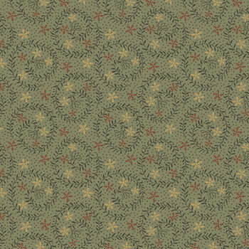 Bountiful Blessings 3638-66 Green by Janet Rae Nesbitt for Henry Glass Fabrics, Image