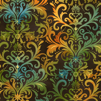 Baskets of Autumn Blessings 9198-38 Brown Multi by Art Loft for Studio E Fabrics, Image