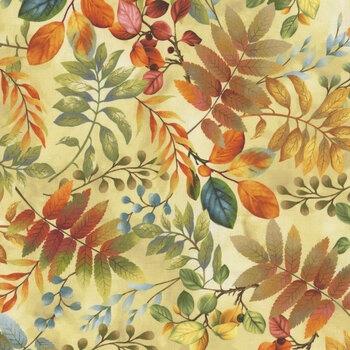 Baskets of Autumn Blessings 9199-43 Cream by Art Loft for Studio E Fabrics