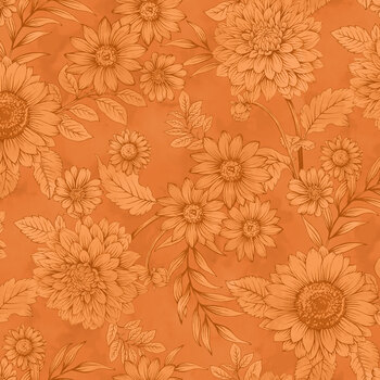 Baskets of Autumn Blessings 9202-35 Pumpkin by Art Loft for Studio E Fabrics, Image