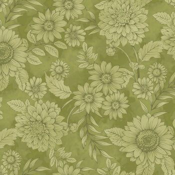 Baskets of Autumn Blessings 9202-66 Sage by Art Loft for Studio E Fabrics, Image