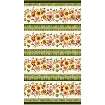 Baskets of Autumn Blessings 9203-44 Cream by Art Loft for Studio E Fabrics, Image