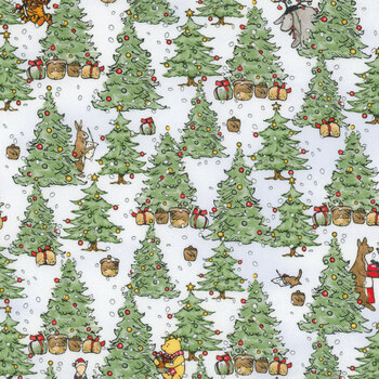 Christmas at Pooh Corner 9102-60 Snow by W.A. Dodge for Studio E Fabrics