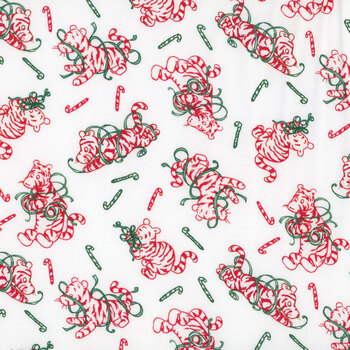 Christmas at Pooh Corner 9104-08 White by W.A. Dodge for Studio E Fabrics