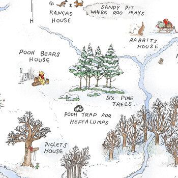 Christmas at Pooh Corner 9105-07 Snow by W.A. Dodge for Studio E Fabrics, Image