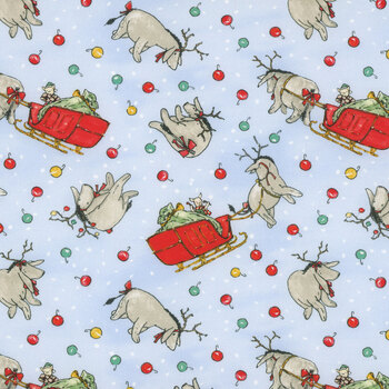 Christmas at Pooh Corner 9112-11 Light Blue by W.A. Dodge for Studio E Fabrics