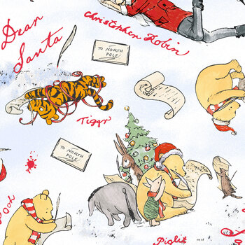 Christmas at Pooh Corner Minky 9119MK-07 Snow by W.A. Dodge for Studio E Fabrics, Image