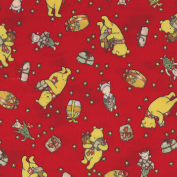 Christmas at Pooh Corner Minky 9120MK-88 Red by W.A. Dodge for Studio E Fabrics