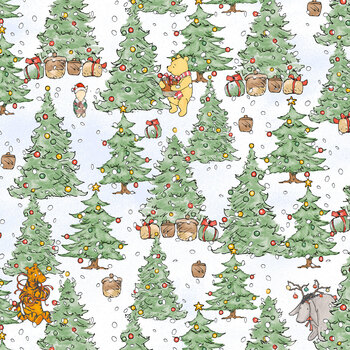 Christmas at Pooh Corner Minky 9121MK-60 Snow by W.A. Dodge for Studio E Fabrics, Image