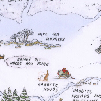 Christmas at Pooh Corner Minky 9122MK-07 Snow by W.A. Dodge for Studio E Fabrics
