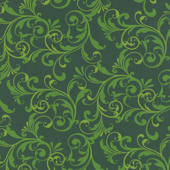 Holiday Feather & Flourish 9266-66 Green by Art Loft for Studio E Fabrics