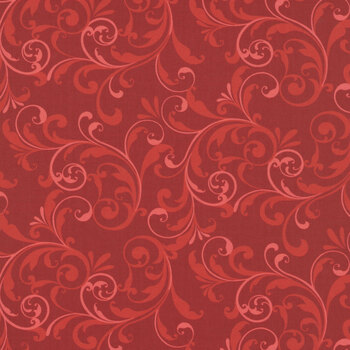 Holiday Feather & Flourish 9266-88 Red by Art Loft for Studio E Fabrics